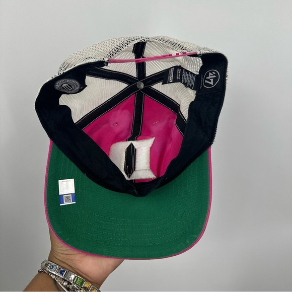 47 Duke University Pink Custom Bleach Splatter Dad Hat OS - Picture 7 of 8